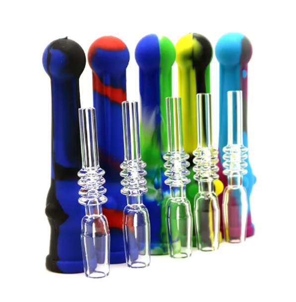 14mm Silicone Nectar Collector w/ Quartz Nail