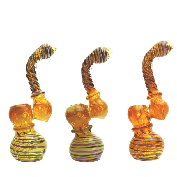 Heavy 7" Gold & Silver Fumed - Swirl Bubbler