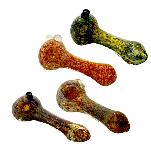 4.5" Mix Line Work Frit Pattern Hand Pipe.