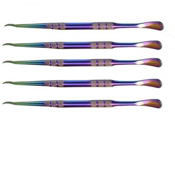 4.5″ Rainbow Dual Tipped Stainless Steel Dab Tool- Pack of 20