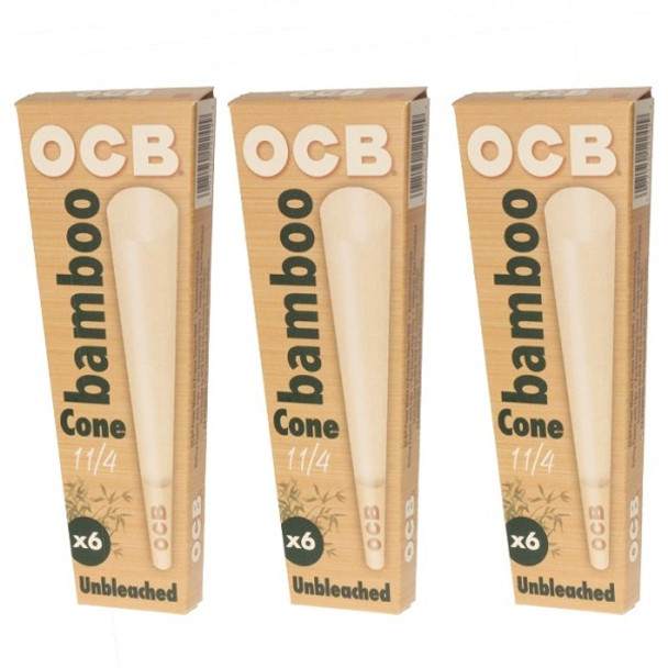 OCB Unbleached Bamboo Pre-Rolled Cones 1 1/4 Size – 32ct.