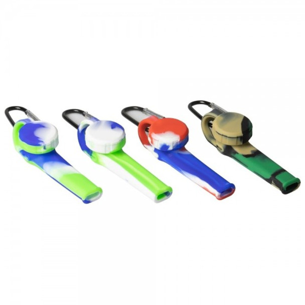 3.5" Silicone Hand Pipe with Lid & Carabiner