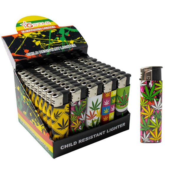 Electronic Refillable Lighter - LEAF 1- 50 CT