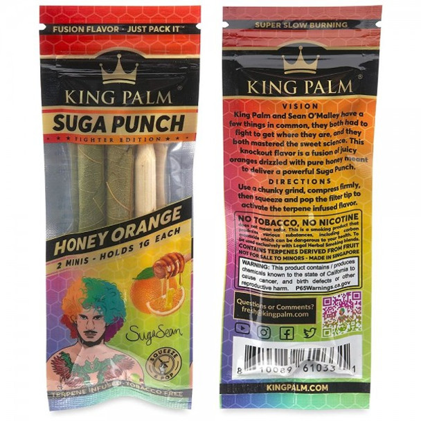 KING PALM Suga Punch - 2 Mini Rolls - HONEY ORANGE DISPLAY BOX
