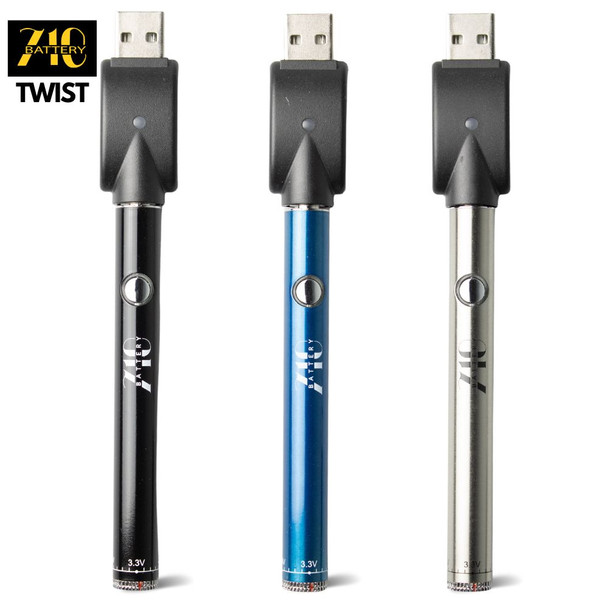710 Twist Battery - 380mAh - 510 Thread - With  USB Charger - COLORED