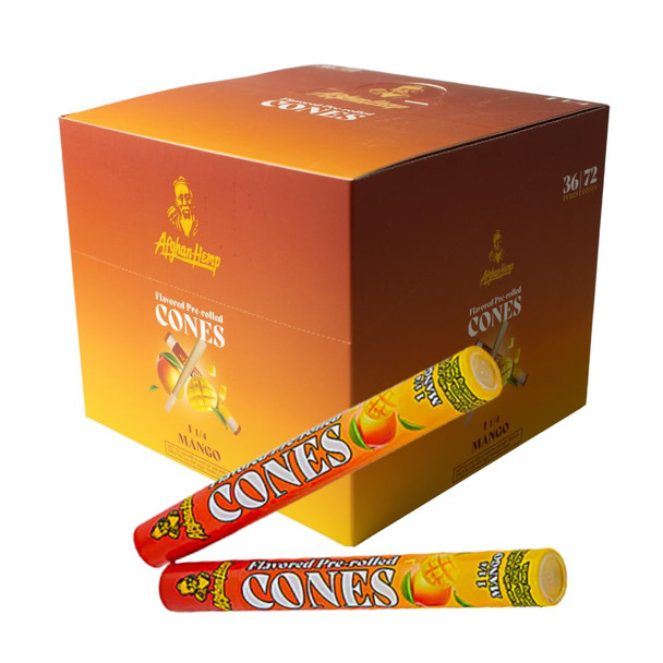 Afghan Hemp Flavored Cones - 36 CT - 72 CONES | DISPLAY BOX