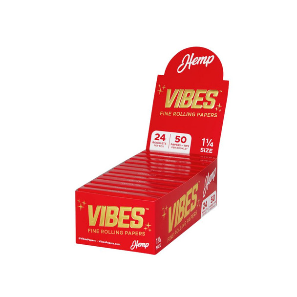 VIBES FINE ROLLING PAPER - HEMP - 50 PACK / 50 CT DISPLAY