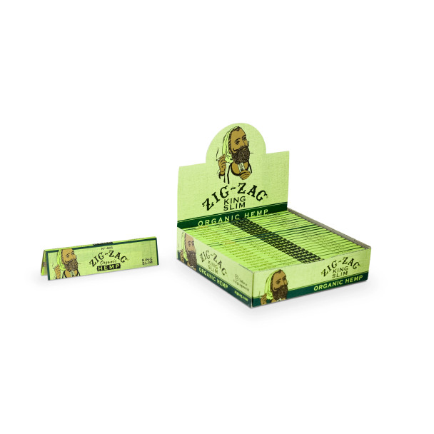 ZIG-ZAG King Size Slim Organic Hemp Papers 24 Booklet Display Box