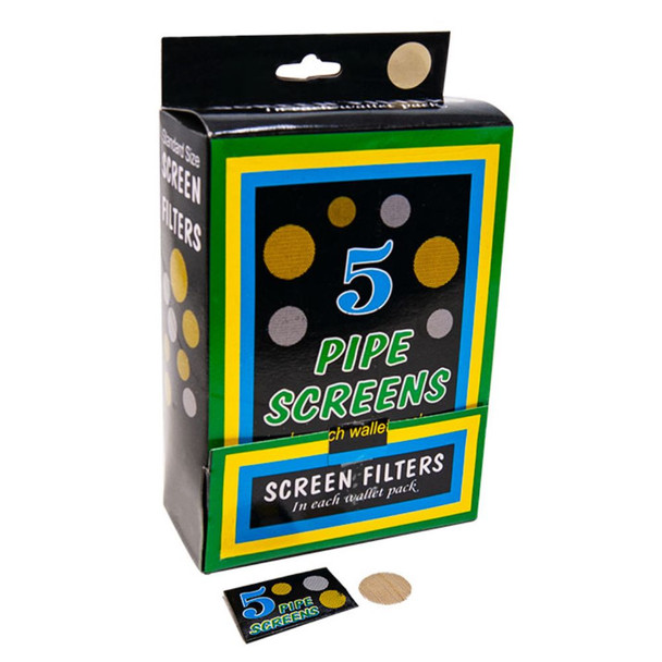 5 PIPE SCREENS - WALLET SIZE DISPLAY BOX - STANDARD SIZE
