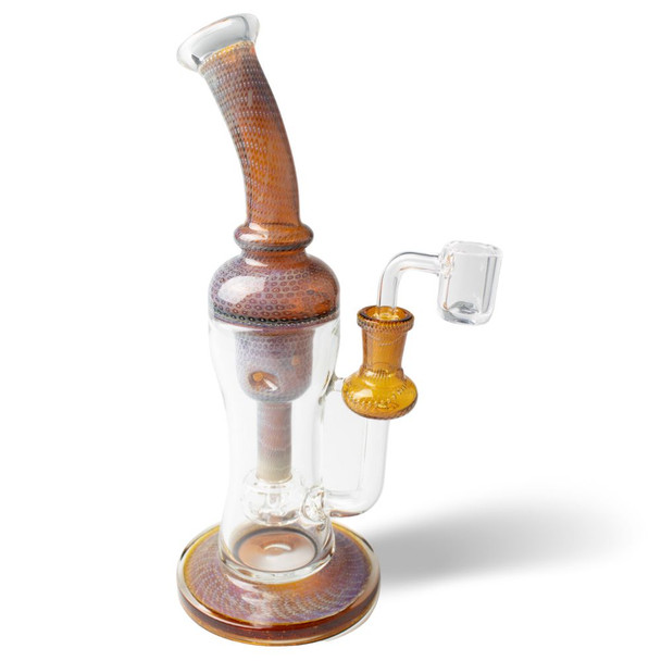 9.5” HEAVY FUMED BUBBLE INTERNAL RECYCLER SHOWERHEAD PERC RIG