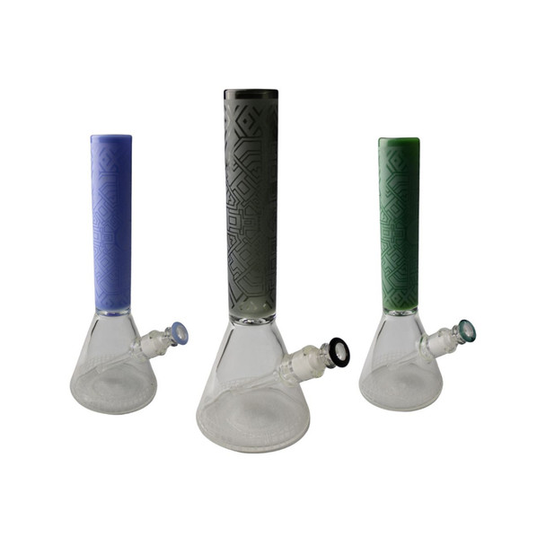 14″ Sandblasted Beaker with Condenser. Matching Diamond Bowl. Elephant Joint - Bundle