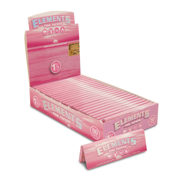 ELEMENTS PINK 1 1/4 ROLLING PAPER - 25PK DISPLAY
