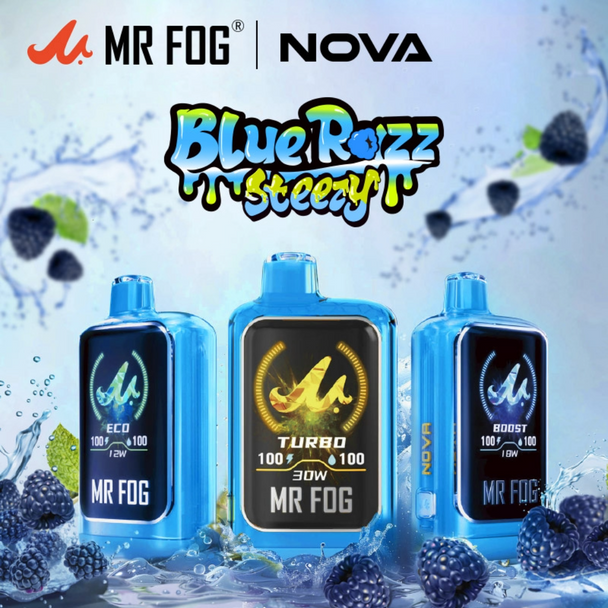 MR FOG  BLUE RAZZ STEEZY - NOVA 36K DISPOSABLE - 5 PC