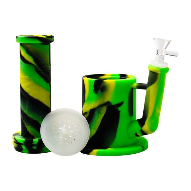 10" 2 PIECE SILICONE BONG W/ SPLASH GUARD