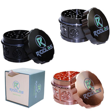 Riddles 63 mm OG Razor Sharp Blades 4-Piece Herb Grinder-HX116k-1