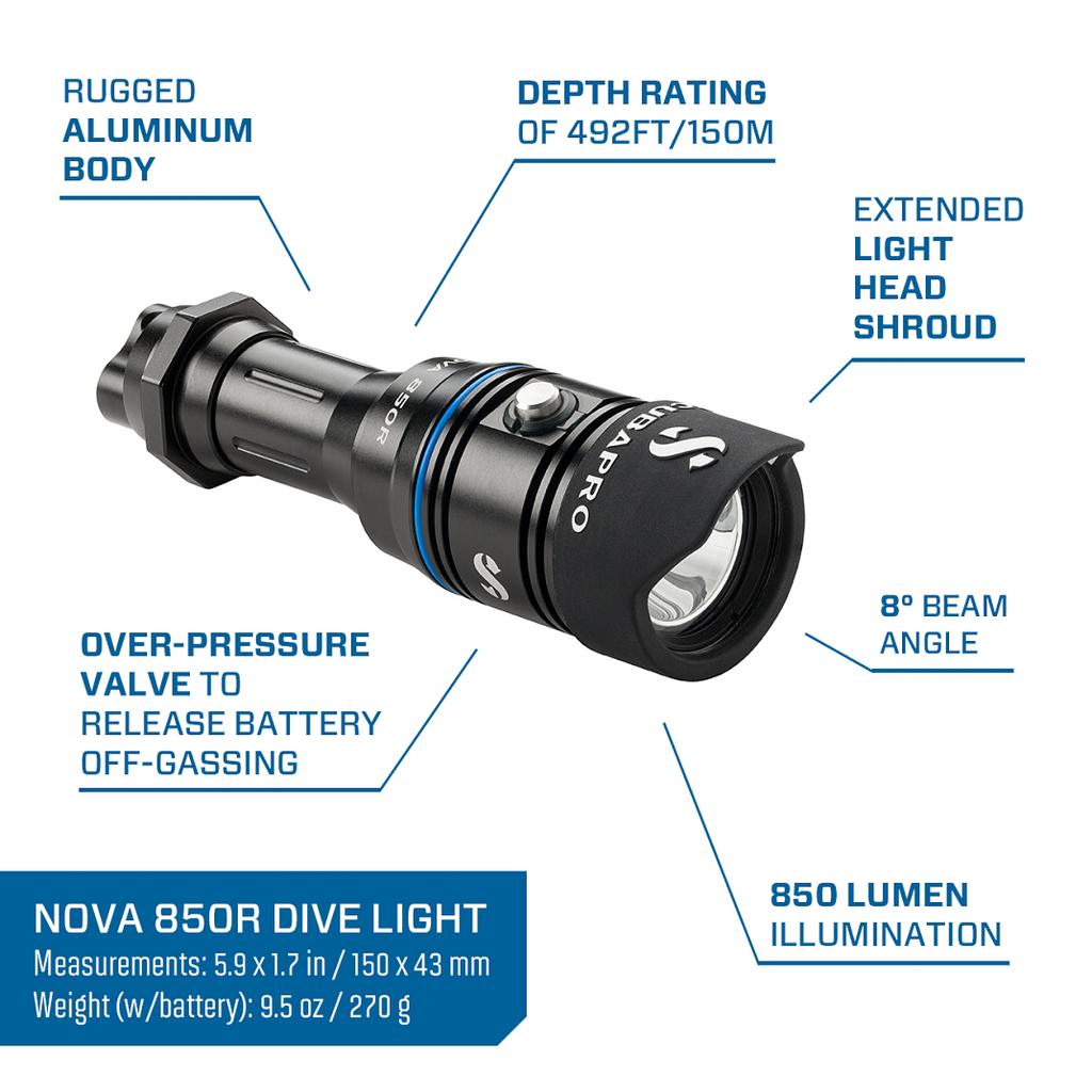 ScubaPro NOVA 850R Dive Light