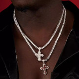 Men Multi Colors Cross Pendant