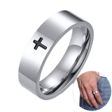 Stainless Steel Cross Ring 