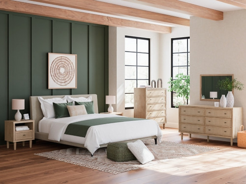 Cielden California King Upholstered Bed with Roll Slats (B1199-94)