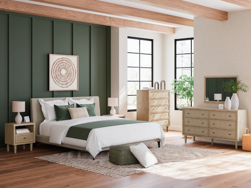 Cielden King Upholstered Bed with Roll Slats (B1199-82)