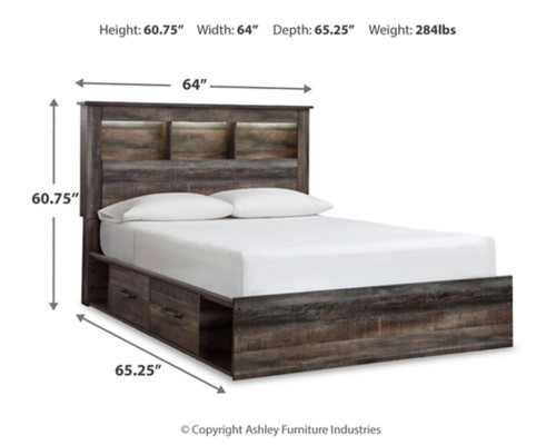 Drystan Queen Bookcase Storage Bed, Dresser, Mirror, Chest and 2 Nightstands (B211B77)