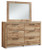 Hyanna Full Panel Bed with 1 Side Storage, Dresser and Mirror (B1050B27)