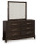 Neymorton King/California King Upholstered Panel Headboard, Dresser and Mirror (B618B7)