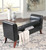 Benches - Brown Dark - Upholstered Storage Bench - Curved Legs & Flared Ends