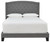 Adelloni - Black / Gray - Queen Uph Hdbd/Ftbd/Roll Slats - Button Tufting