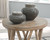 Glasslore - Light Grayish Brown - Round End Table