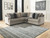 Bovarian - Stone - 3 Pc. - Left Arm Facing Loveseat 2 Pc Sectional, Ottoman