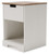 Vaibryn - White / Brown / Beige - One Drawer Night Stand - Youth