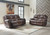 Rackingburg - Mahogany - Reclining Power Sofa