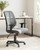 Beauenali - Light Gray / Black - Home Office Swivel Desk Chair - Black Back