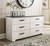 Shawburn - White / Black / Gray - Six Drawer Dresser - Pewter-tone Pulls