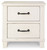 Braunter - Aged White - Two Drawer Night Stand
