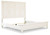 Braunter - Aged White - 6 Pc. - Dresser, Mirror, King Panel Bed, 2 Nightstands