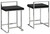 Madanere - Black / Chrome Finish - Upholstered Stool (2/CN)