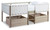 Wrenalyn - White / Brown / Beige - Twin Loft Bed With Fence Panel And Underbed Storage Boxes