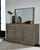 Anibecca - Weathered Gray - 6 Pc. - Dresser, Mirror, California King Bookcase Bed, 2 Nightstands