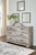 Hodanna - Whitewash - 4 Pc. - Dresser, Mirror, Queen Crossbuck Panel Bed