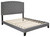 Adelloni - Black / Gray - King Uph Hdbd/Ftbd/Roll Slats - Button Tufting