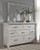 Brashland - White - 7 Pc. - Dresser, Mirror, Queen Panel Bed With Bench Footboard, 2 Nightstands
