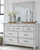 Kanwyn - Whitewash - 7 Pc. - Dresser, Mirror, Queen Upholstered Panel Bed, 2 Nightstands