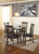 Hammis - Dark Brown - 5 Pc. - Drop Leaf Table, 4 Upholstered Side Chairs