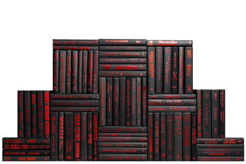 Modern Onyx & Red Book Wall, S/75