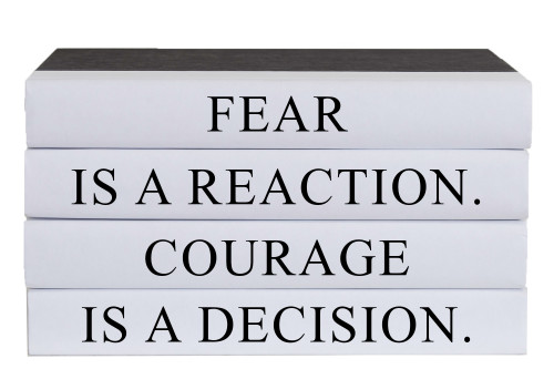 Courage Is A Decision Quote Book Stack, S/4