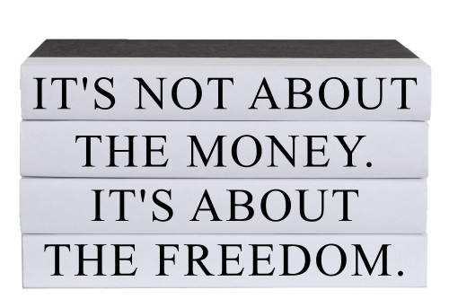 It's About Freedom Quote Book Stack, S/4