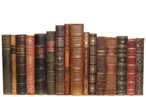 Vintage Oversized Leather Books By The Foot