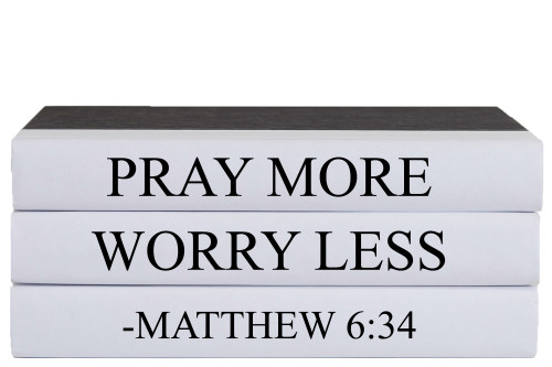 Pray More Worry Less Quote Book Stack, S/3